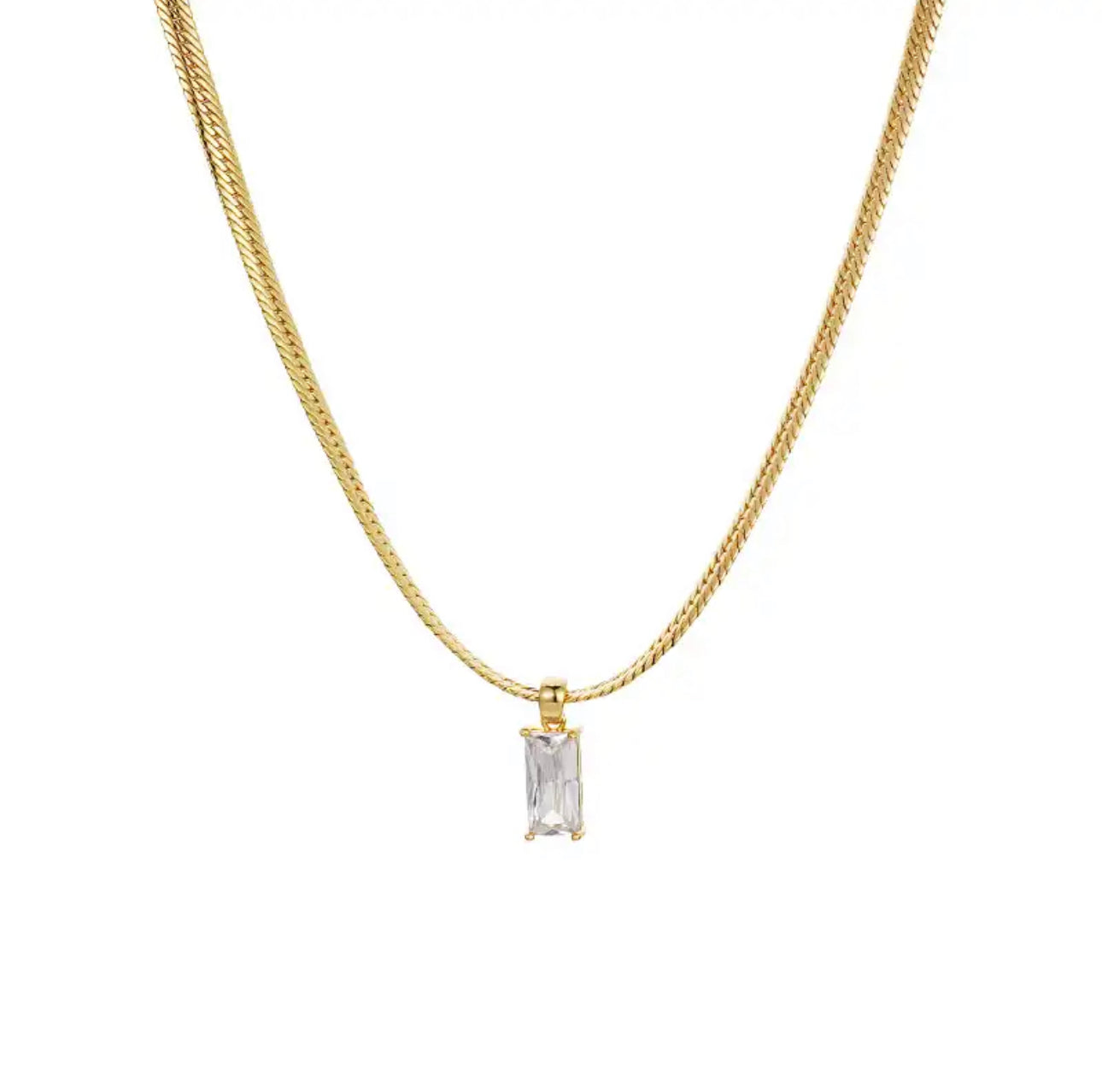 HALSBAND HERRINGBONE DIAMOND - GULD