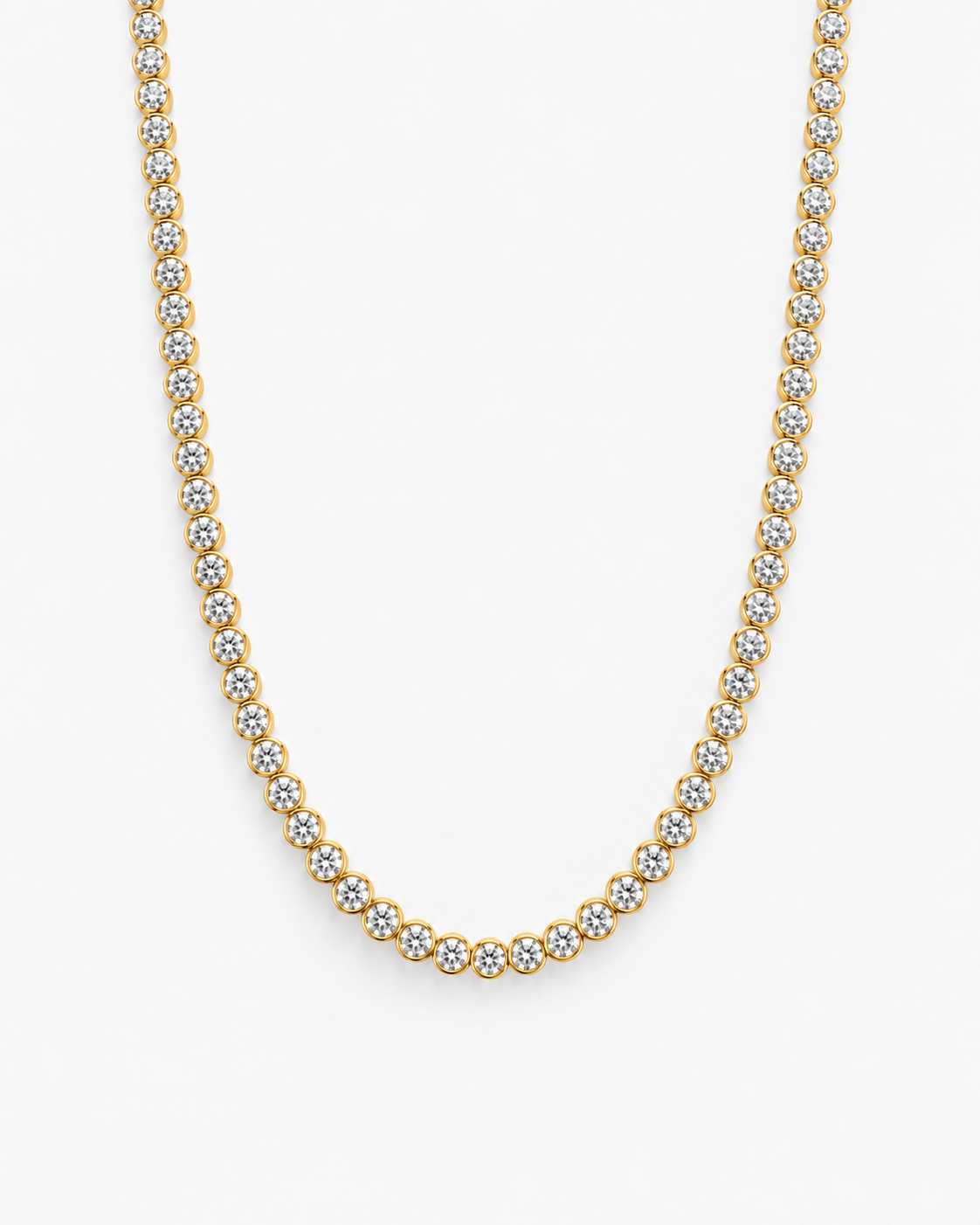 TENNIS PERLA HALSBAND MOISSANITE S925 - GULD (Specialbeställning)