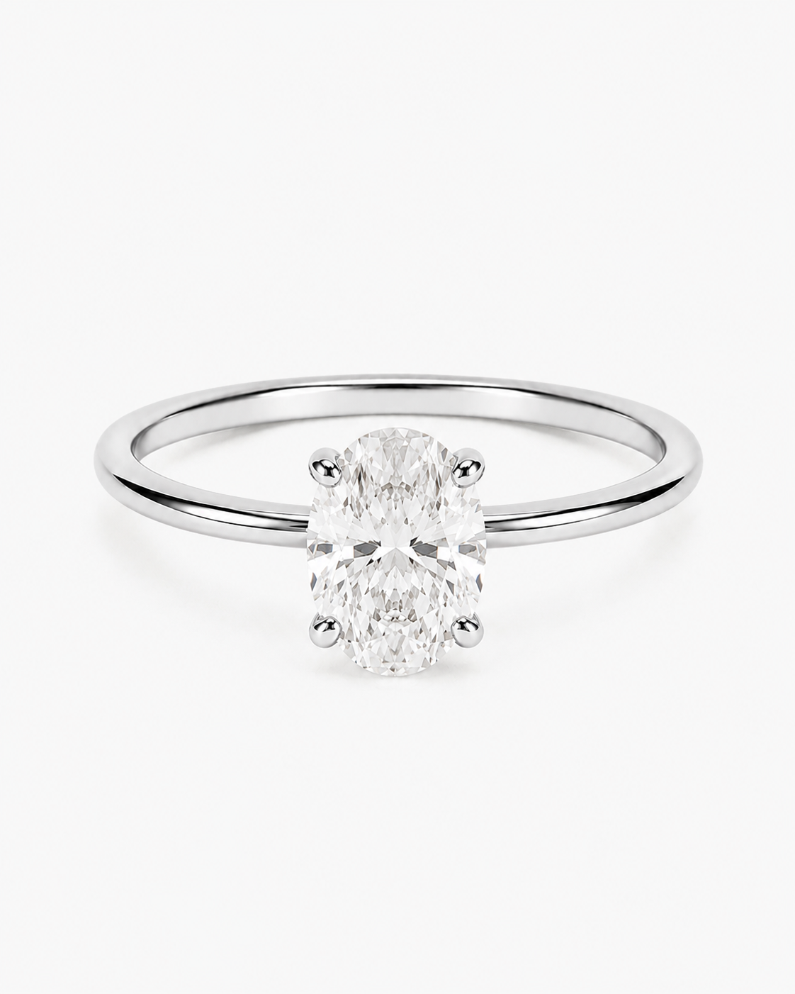 DIAMANT RING OVAL V2 MOISSANITE S925 - SILVER