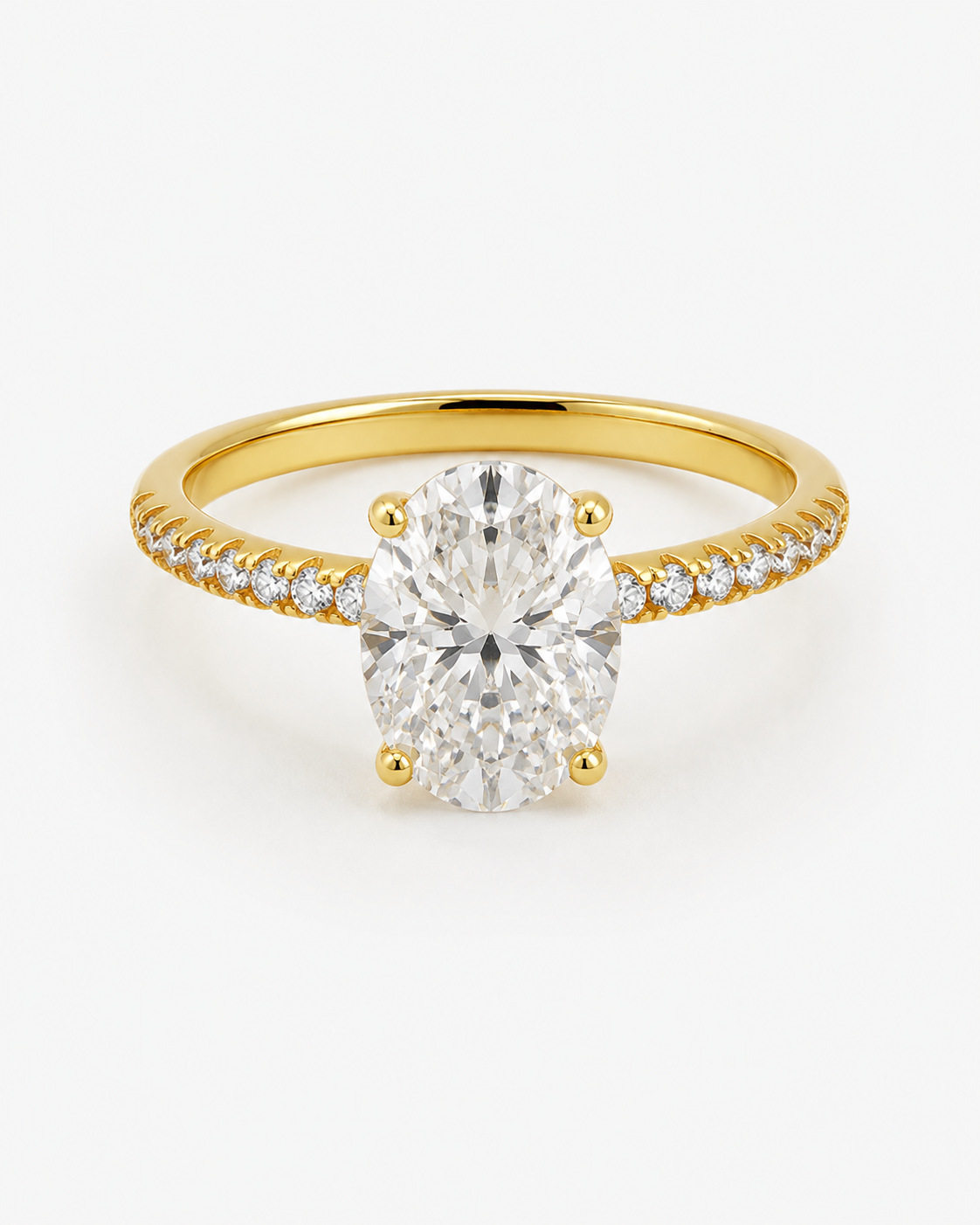 DIAMANT RING OVAL MOISSANITE S925 - GULD