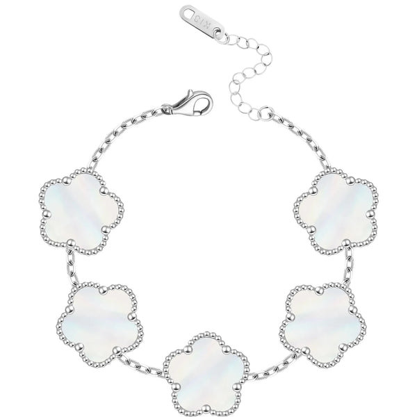 FIORI ARMBAND - SILVER/VIT