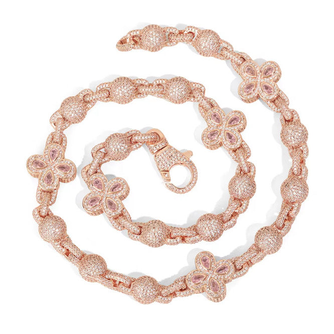 FIORI GLOBE DIAMANT HALSBAND - ROSÉGULD/ROSA