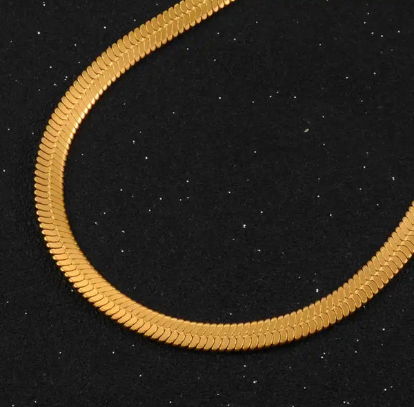 HALSBAND HERRINGBONE - GULD (5MM)