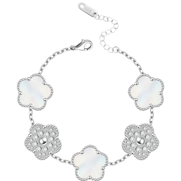 FIORI DIAMOND ARMBAND - SILVER/VIT