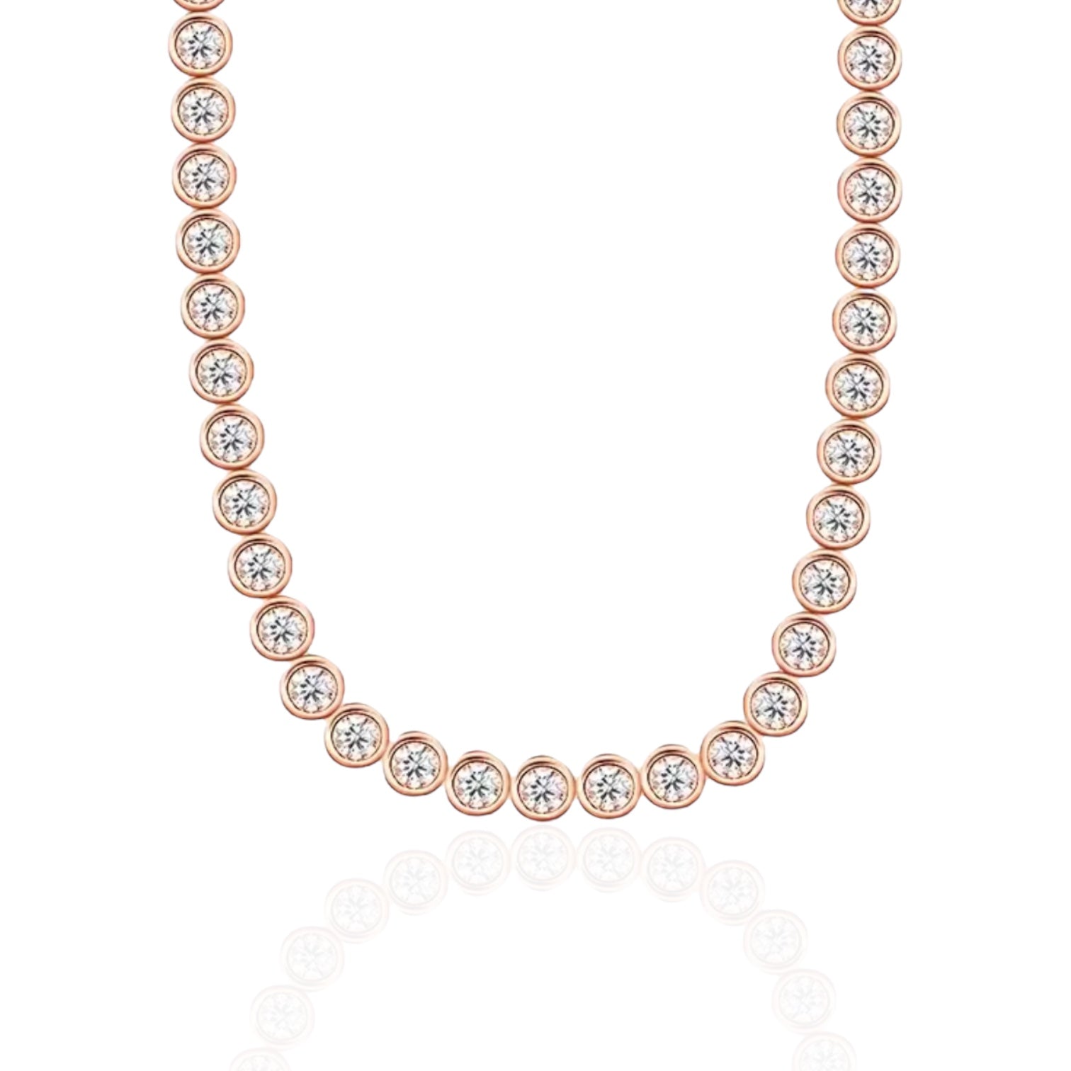 TENNIS PERLA HALSBAND MOISSANITE S925 - ROSÈGULD