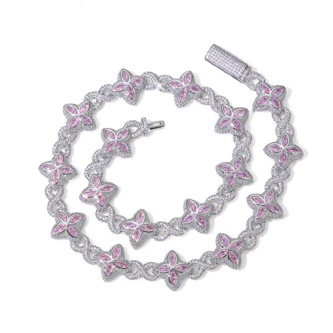 INFINITY FIORI DIAMANT HALSBAND - SILVER/ROSA