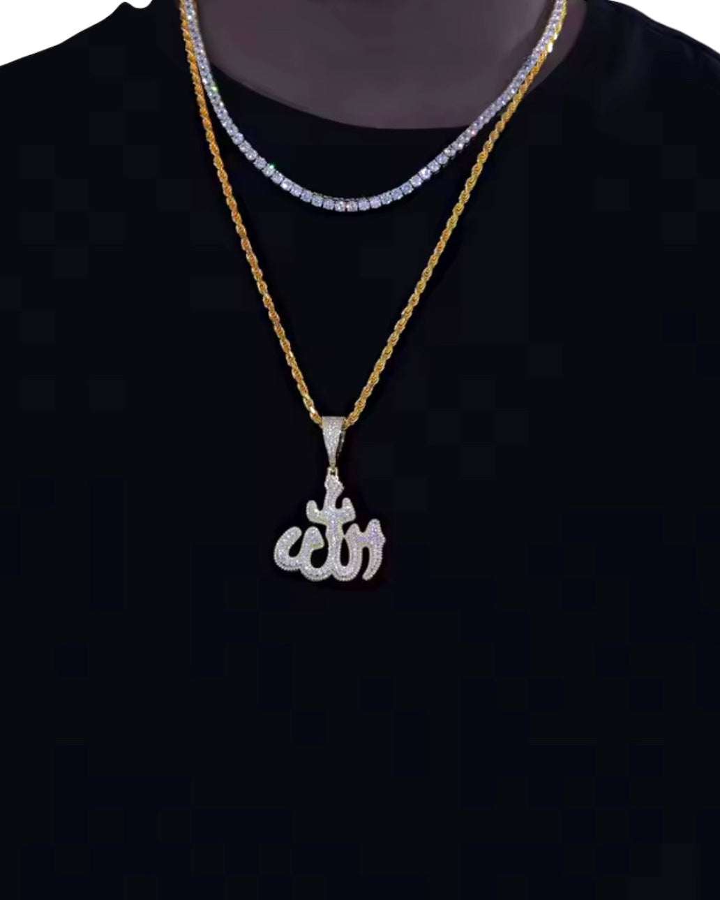 HÄNGSMYCKE DIAMANT ALLAH MOISSANITE S925 - SILVER