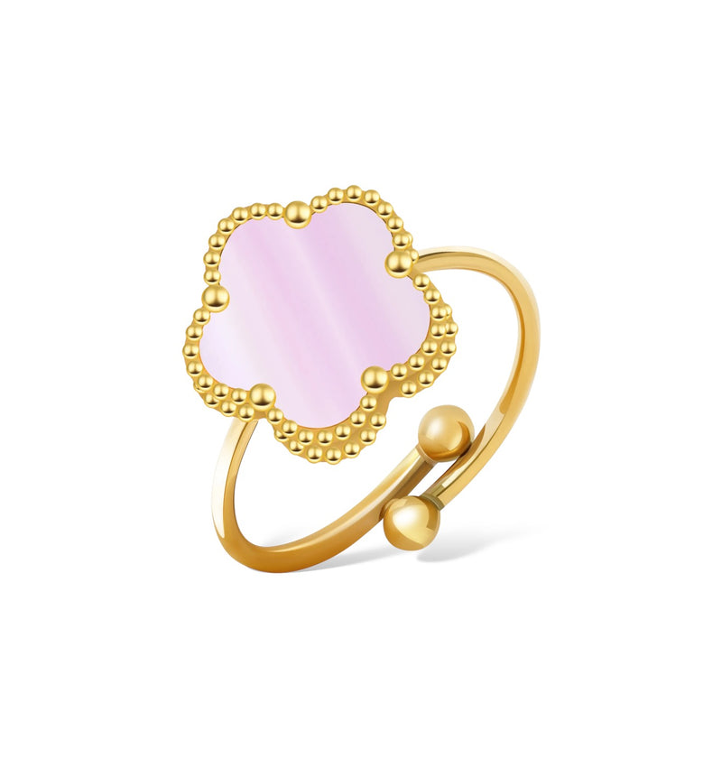 RING FIORI - GULD/ROSA