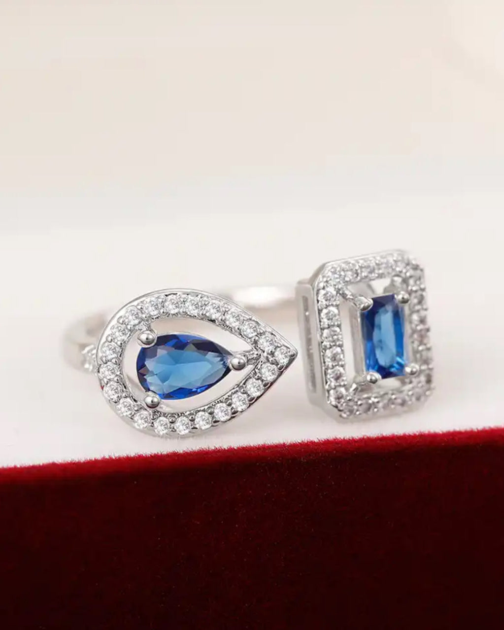 RING DIAMANTE - SILVER/BLÅ