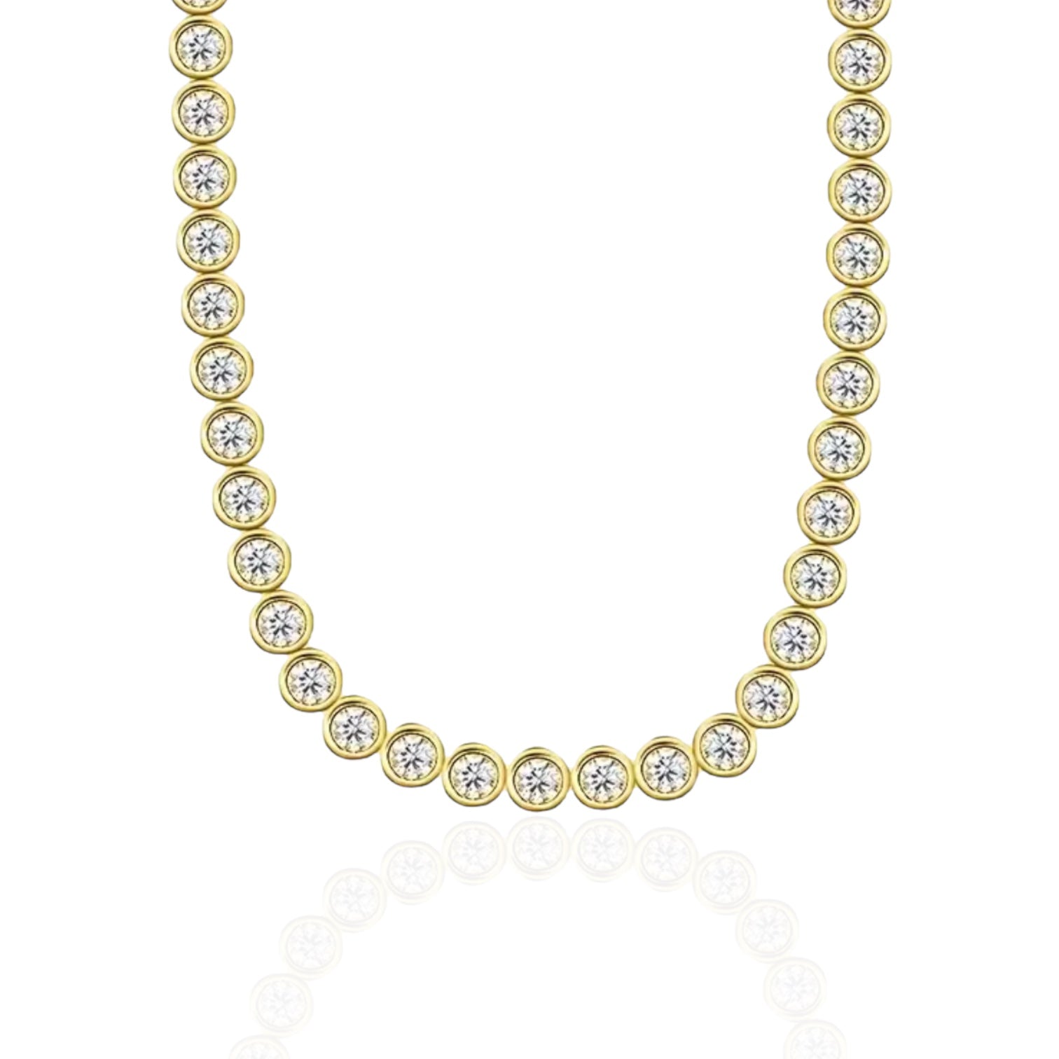 TENNIS PERLA HALSBAND MOISSANITE S925 - GULD