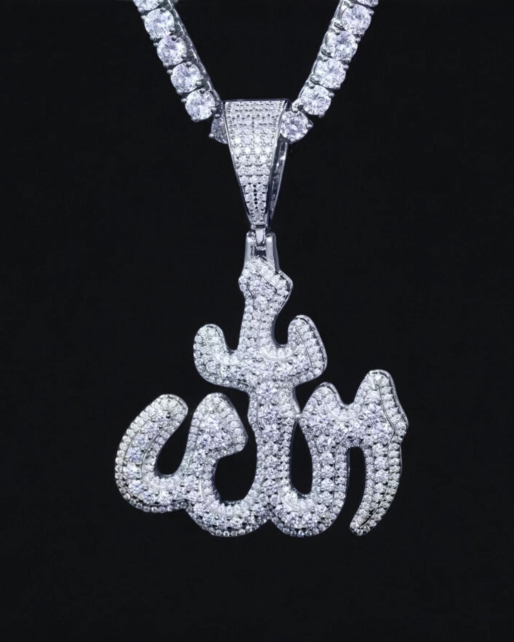HÄNGSMYCKE DIAMANT ALLAH MOISSANITE S925 - SILVER