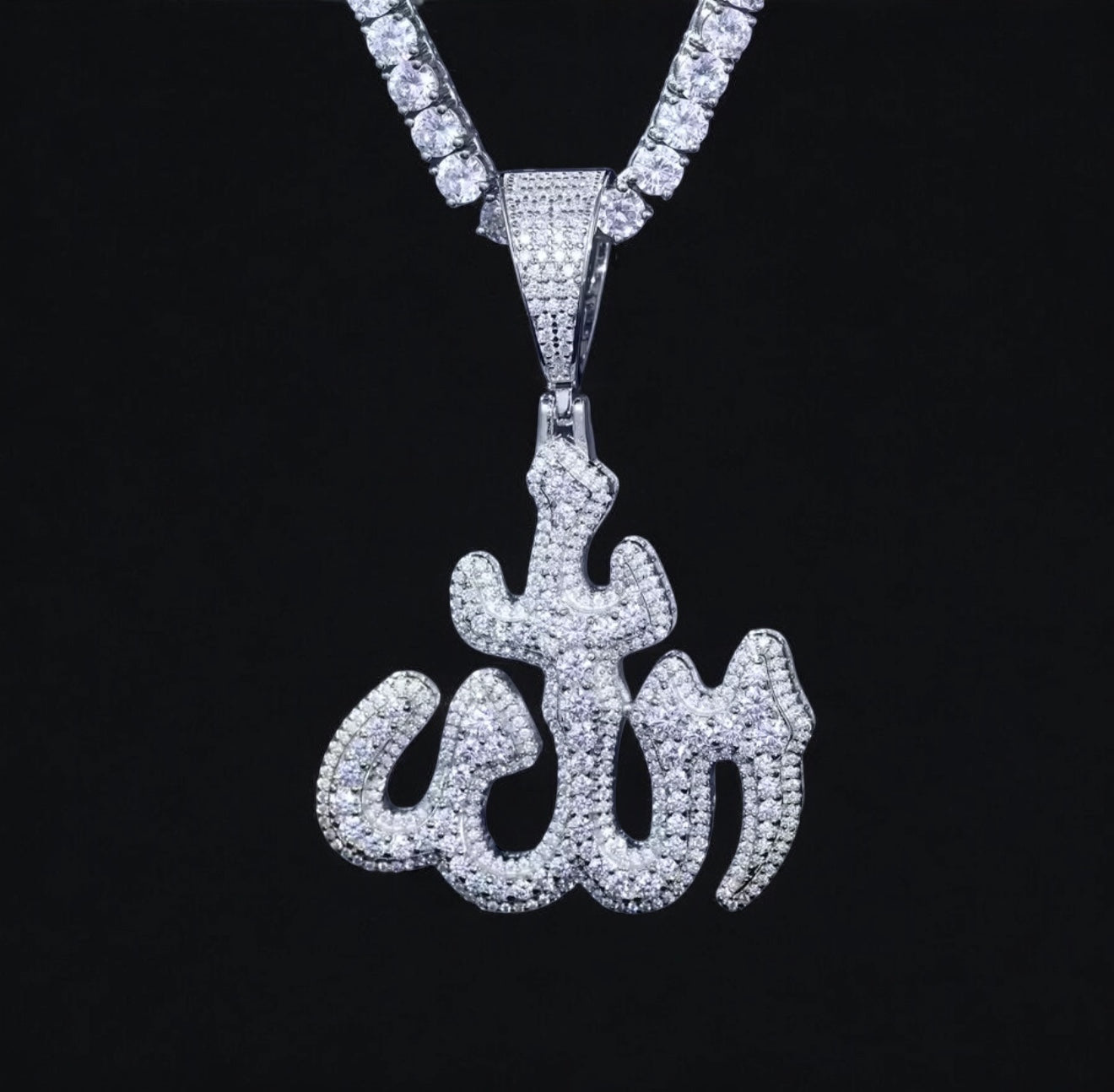 HÄNGSMYCKE DIAMANT ALLAH MOISSANITE S925 - SILVER