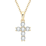 DIAMANT KORS HALSBAND MOISSANITE S925 - GULD