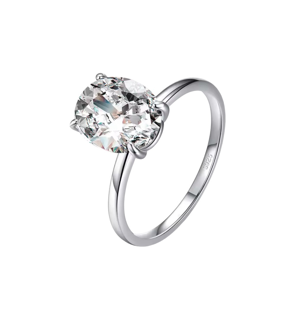 DIAMANT RING OVAL V2 MOISSANITE S925 - SILVER