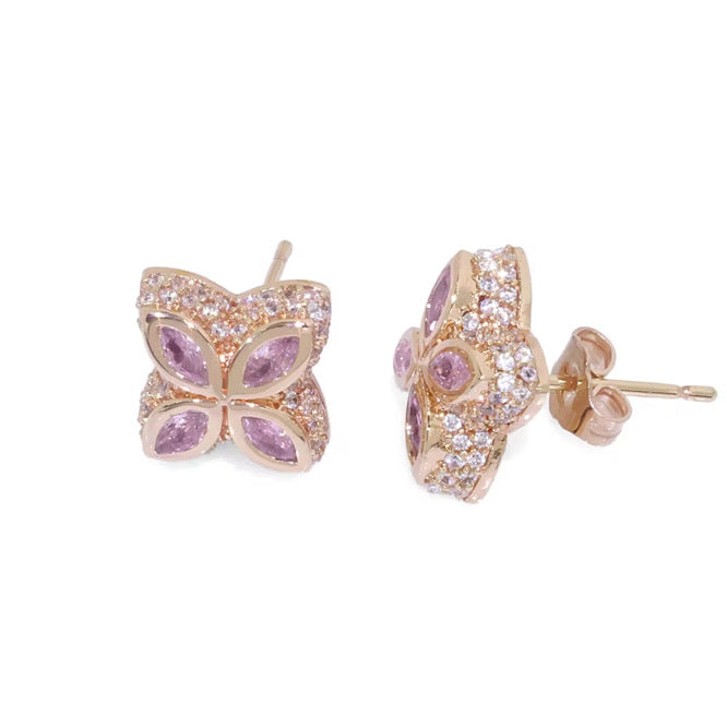 INFINITY FIORI DIAMANT ÖRHÄNGEN - ROSÉGULD/ROSA