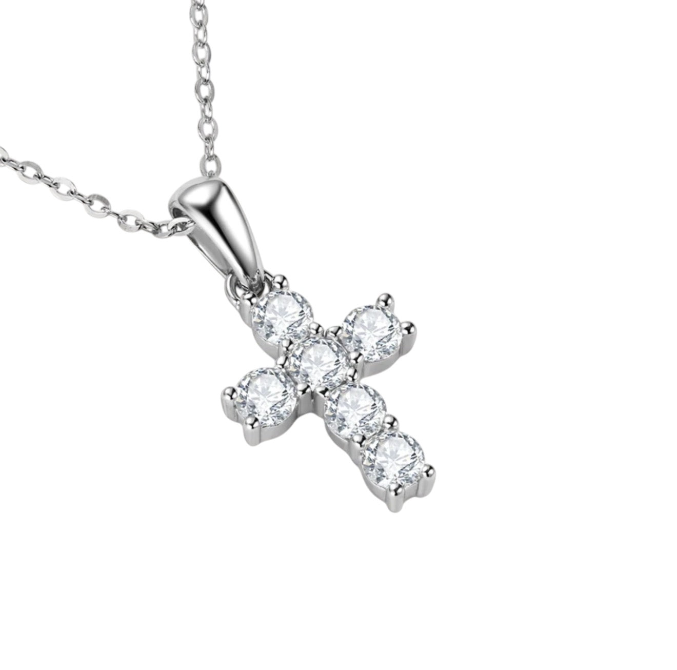 DIAMANT KORS HALSBAND MOISSANITE S925 - SILVER