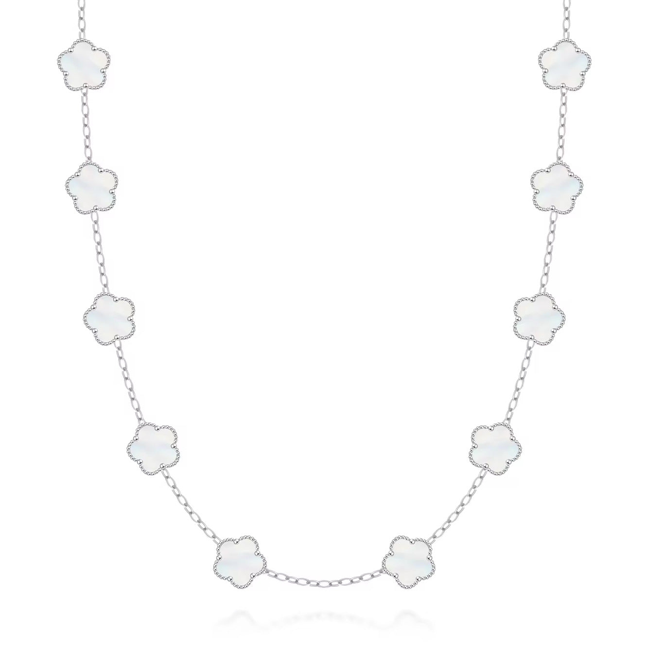 FIORI HALSBAND V2 - SILVER/VIT