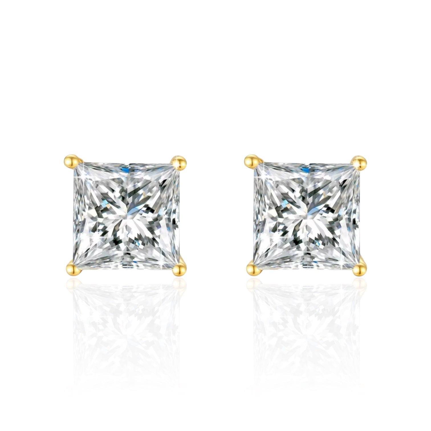 ÖRHÄNGEN DIAMANT SQ MOISSANITE S925 - GULD