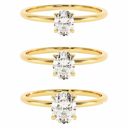 DIAMANT RING OVAL V2 MOISSANITE S925 - GULD