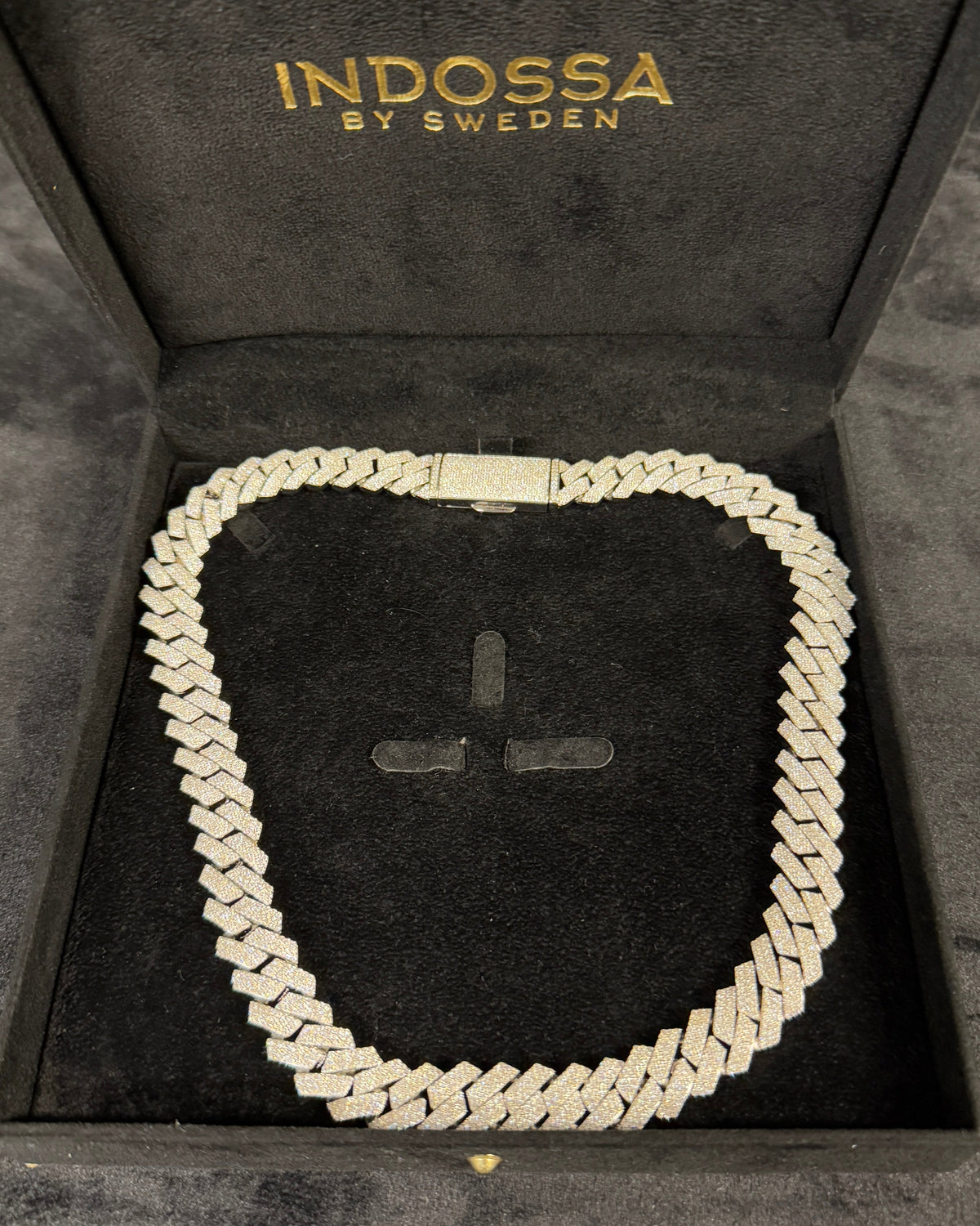 CUBAN ICE HALSBAND MOISSANITE S925 - SILVER (Specialbeställning)