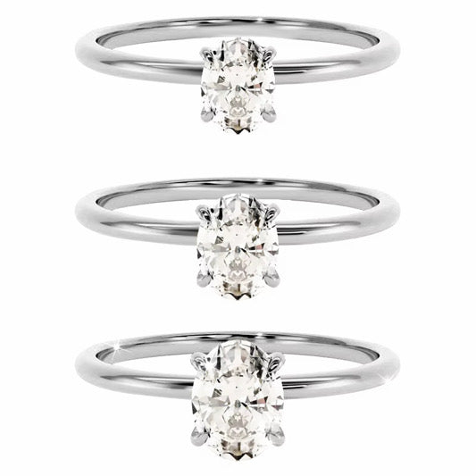 DIAMANT RING OVAL V2 MOISSANITE S925 - SILVER