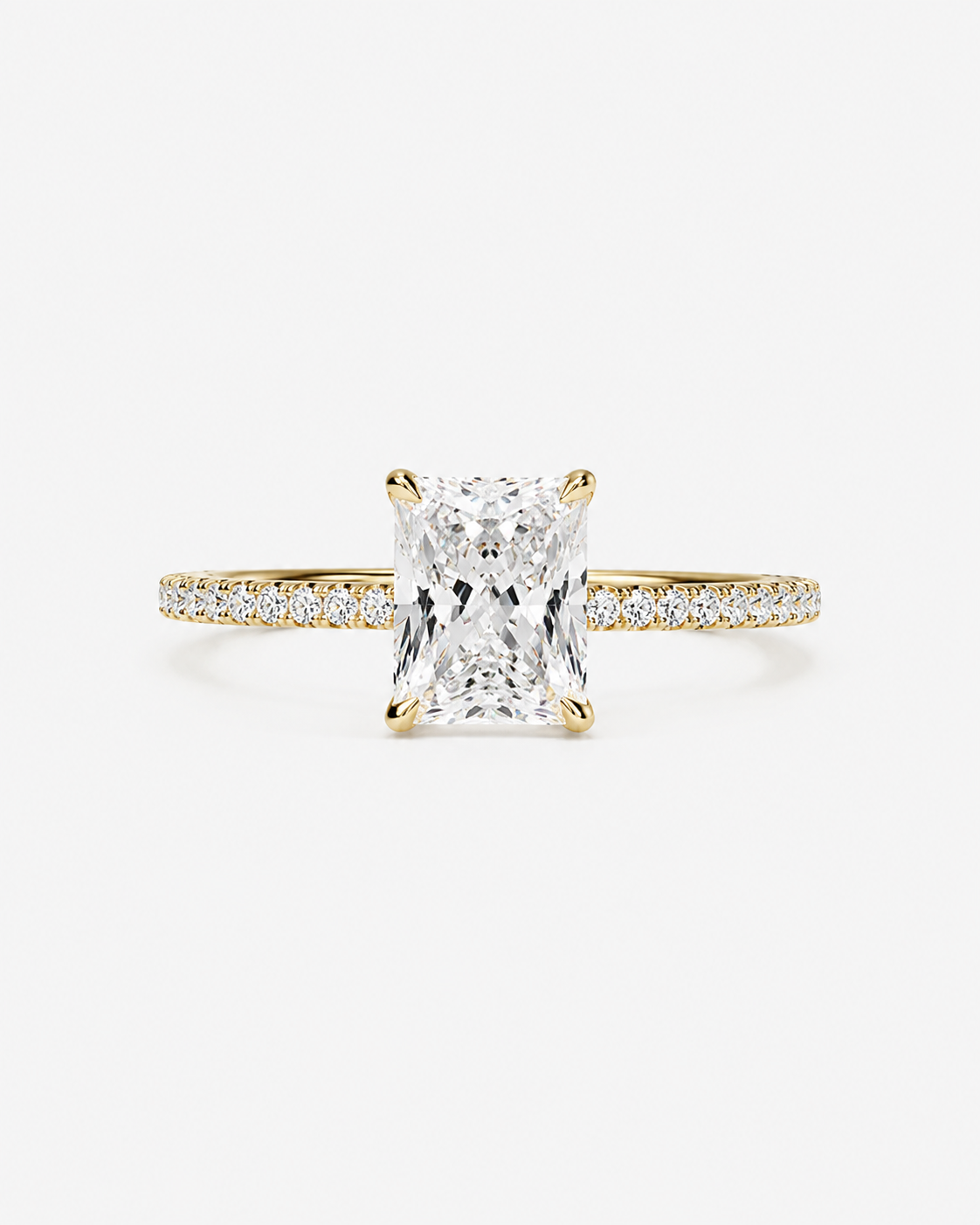 DIAMANT RING RADIANT MOISSANITE S925 - GULD