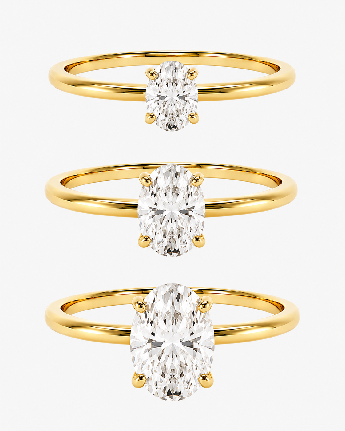 DIAMANT RING OVAL V2 MOISSANITE S925 - GULD