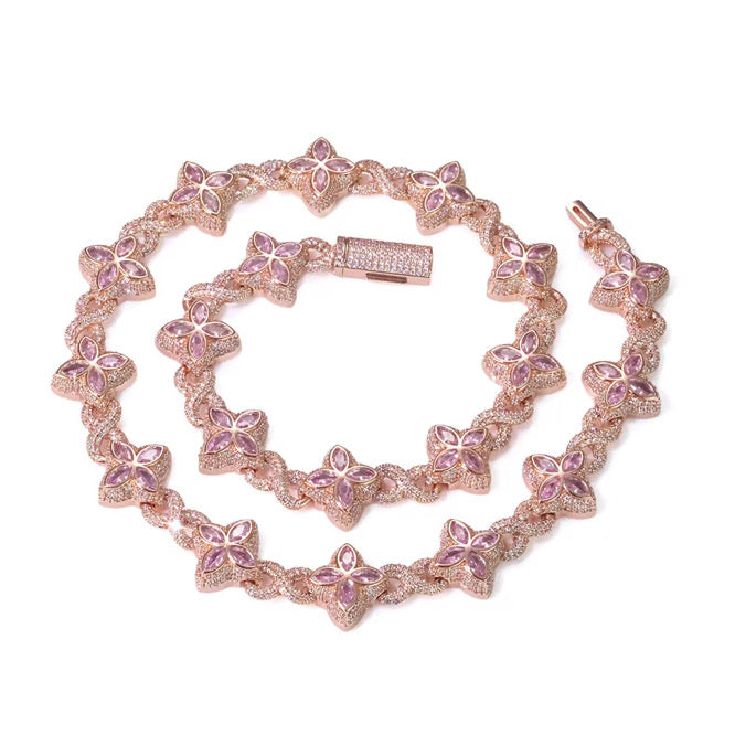 INFINITY FIORI DIAMANT HALSBAND - ROSÉGULD/ROSA