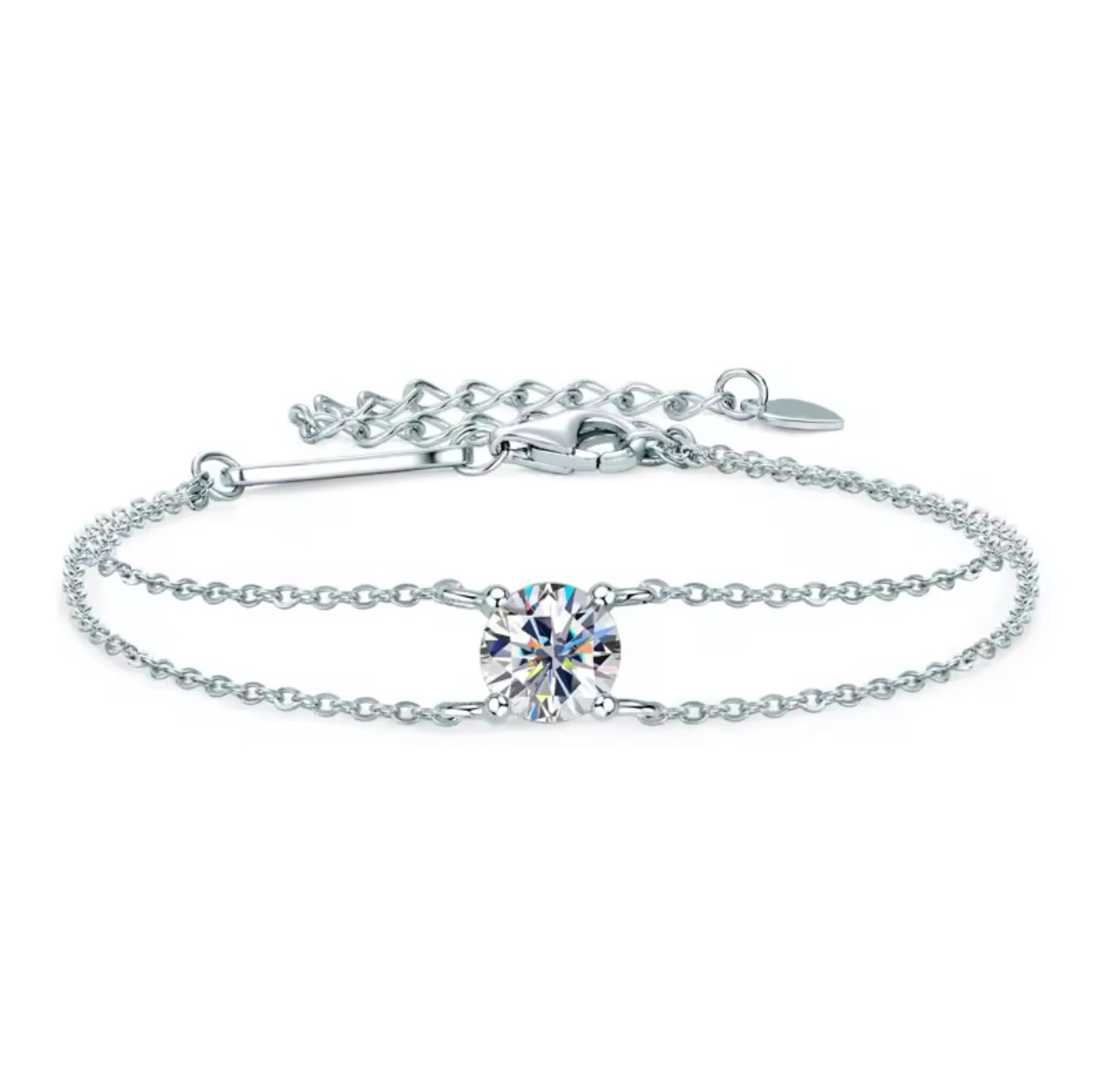 SINGEL DIAMANT ARMBAND MOISSANITE S925 - SILVER