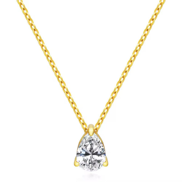 PEAR DIAMANT HALSBAND MOISSANITE S925 - GULD