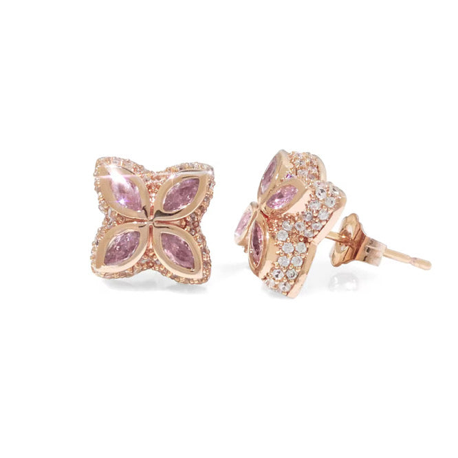 INFINITY FIORI DIAMANT ÖRHÄNGEN - ROSÉGULD/ROSA