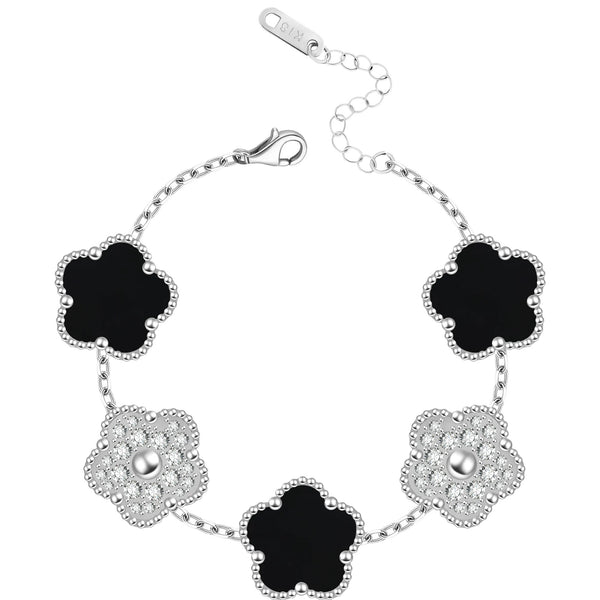 FIORI DIAMOND ARMBAND - SILVER/SVART