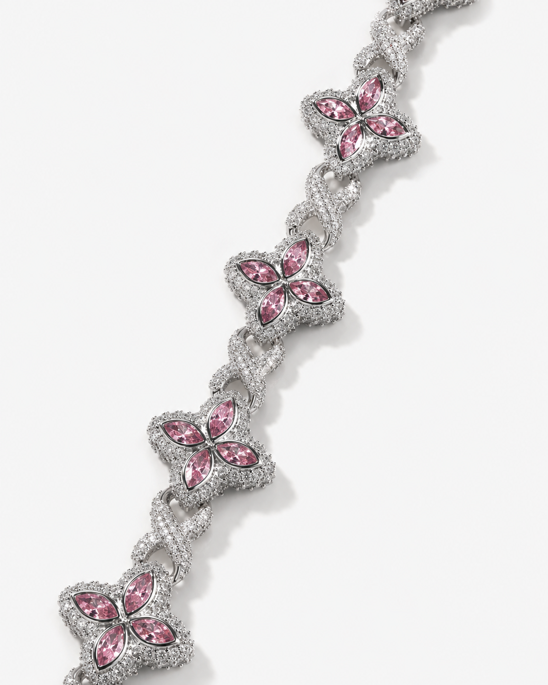 INFINITY FIORI DIAMANT ARMBAND - SILVER/ROSA