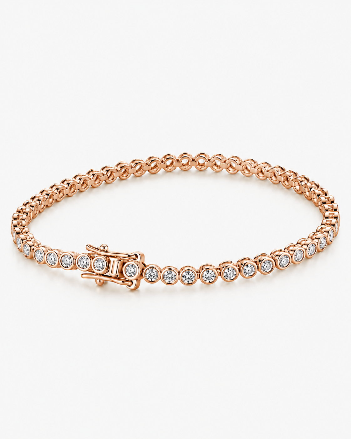 TENNIS PERLA ARMBAND MOISSANITE S925 - ROSÈGULD (Specialbeställning)