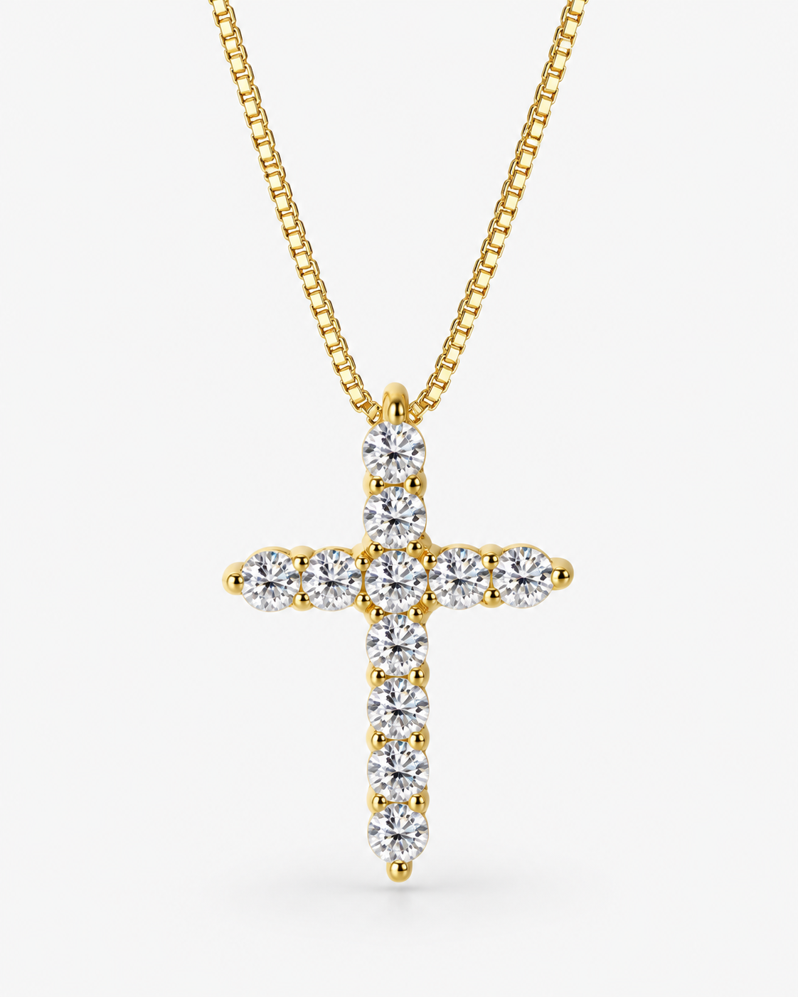 BARI DIAMANT KORS HALSBAND MOISSANITE S925 - GULD