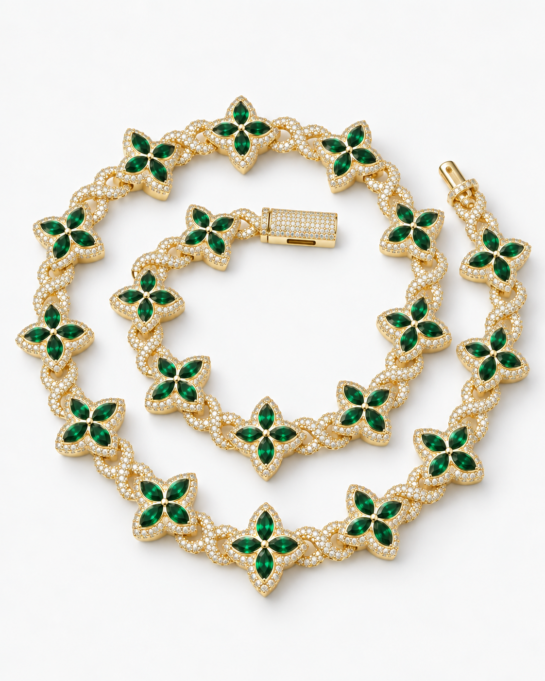 INFINITY FIORI DIAMANT HALSBAND - GULD/GRÖN