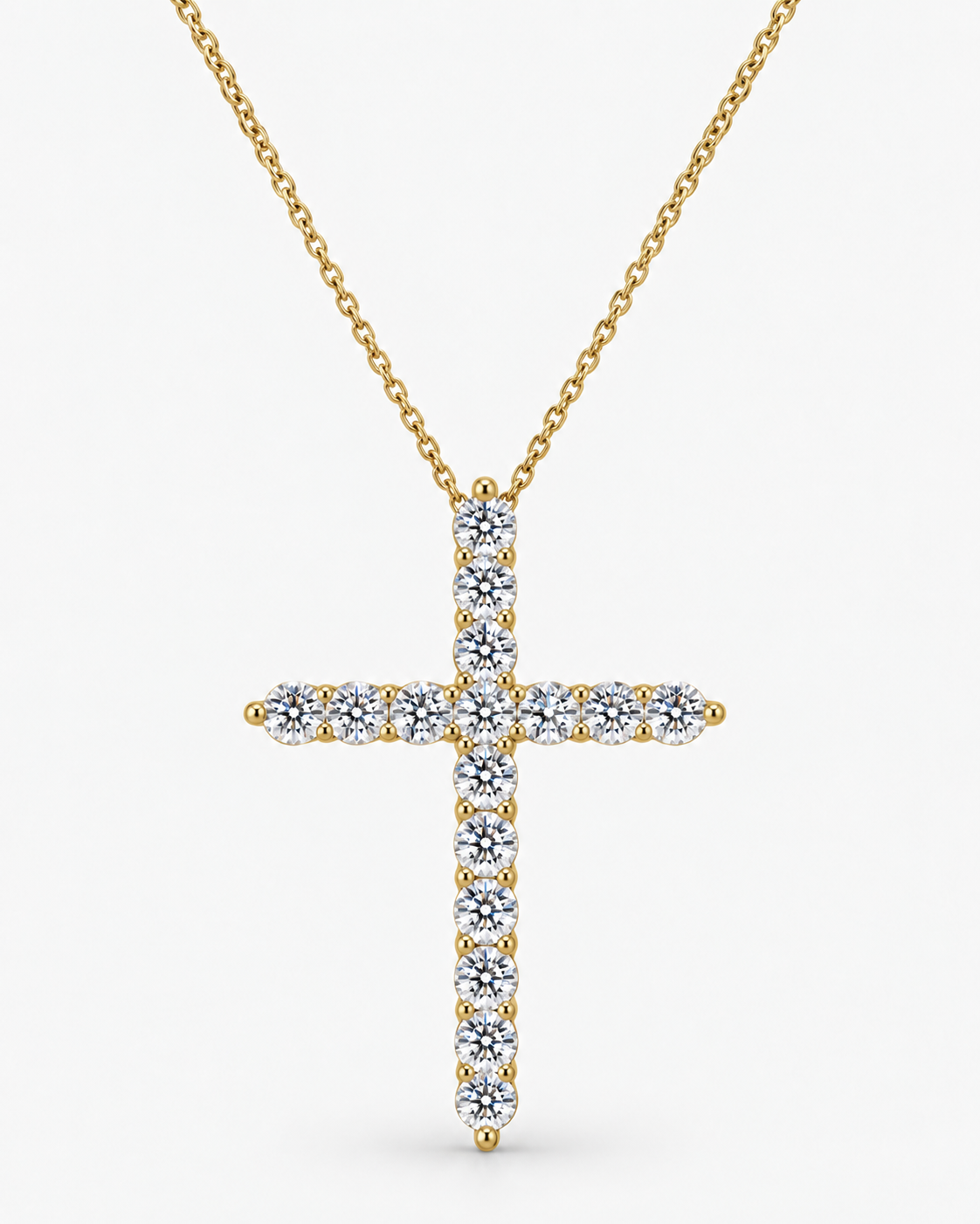 BARI DIAMANT KORS HALSBAND MOISSANITE S925 - GULD