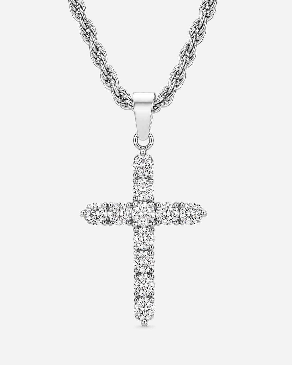 HÄNGSMYCKE DIAMANT KORS - SILVER