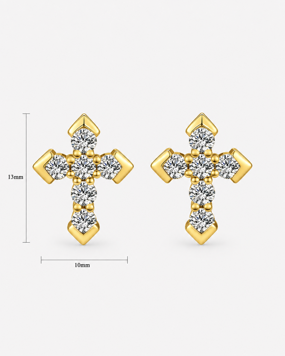 ÖRHÄNGEN DIAMANT KORS MOISSANITE S925 - GULD