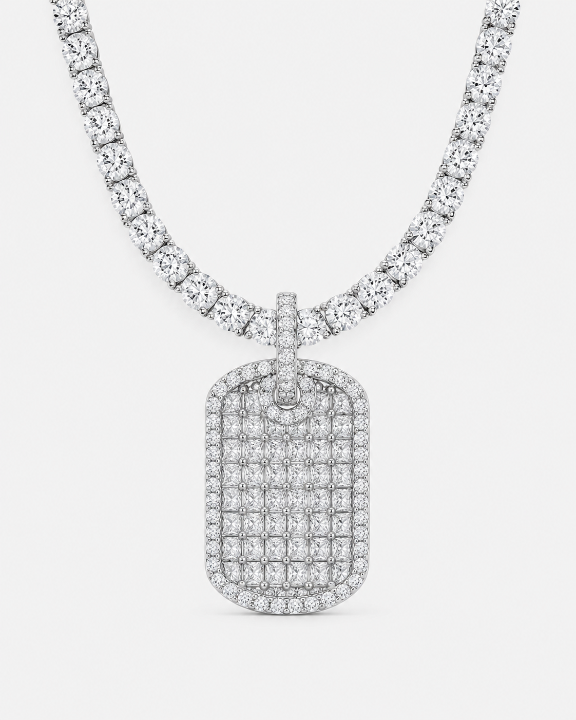 HÄNGSMYCKE DIAMANT BRICKA - SILVER