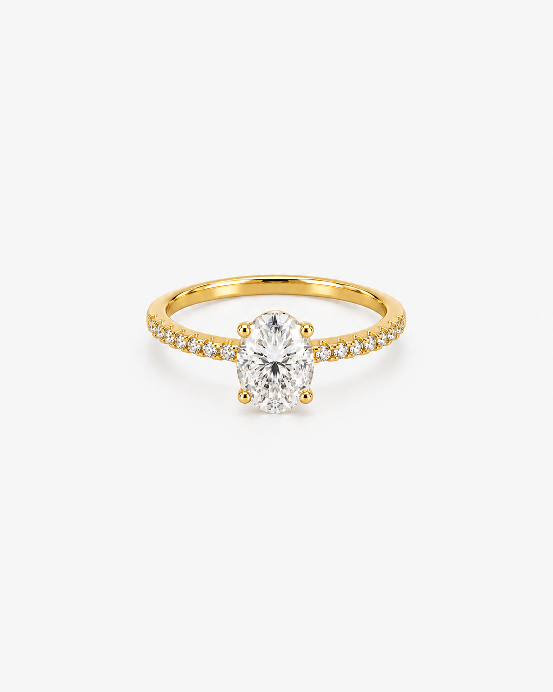 DIAMANT RING OVAL MOISSANITE S925 - GULD