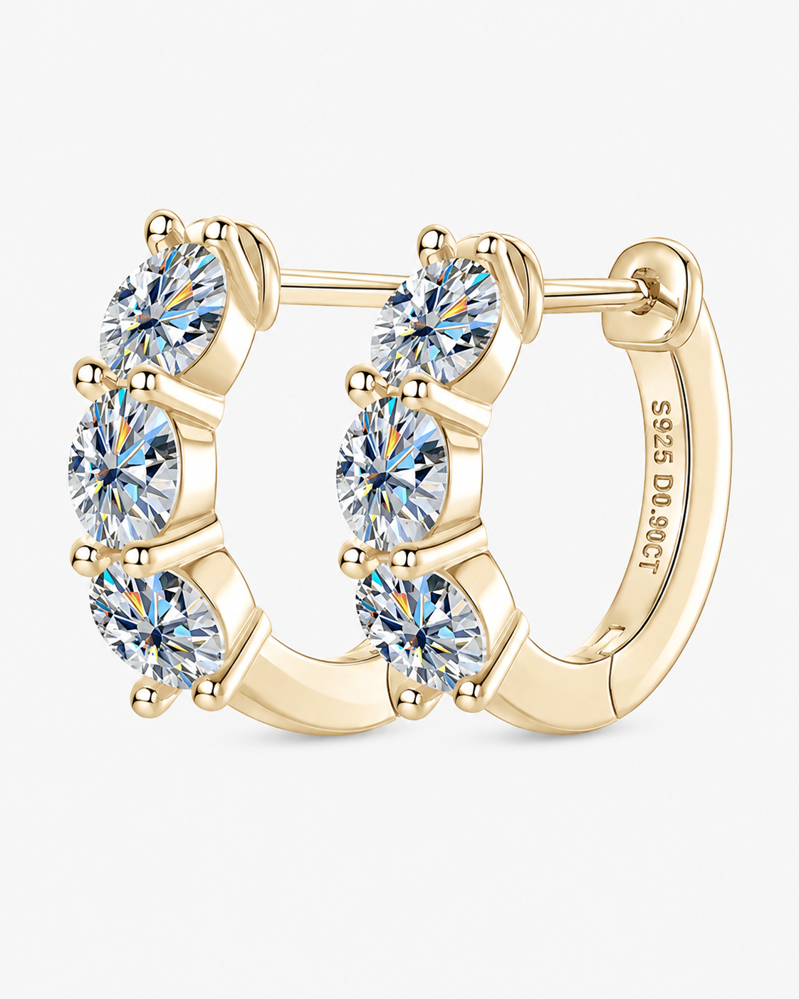 ÖRHÄNGEN LUSSO MOISSANITE S925 - GULD