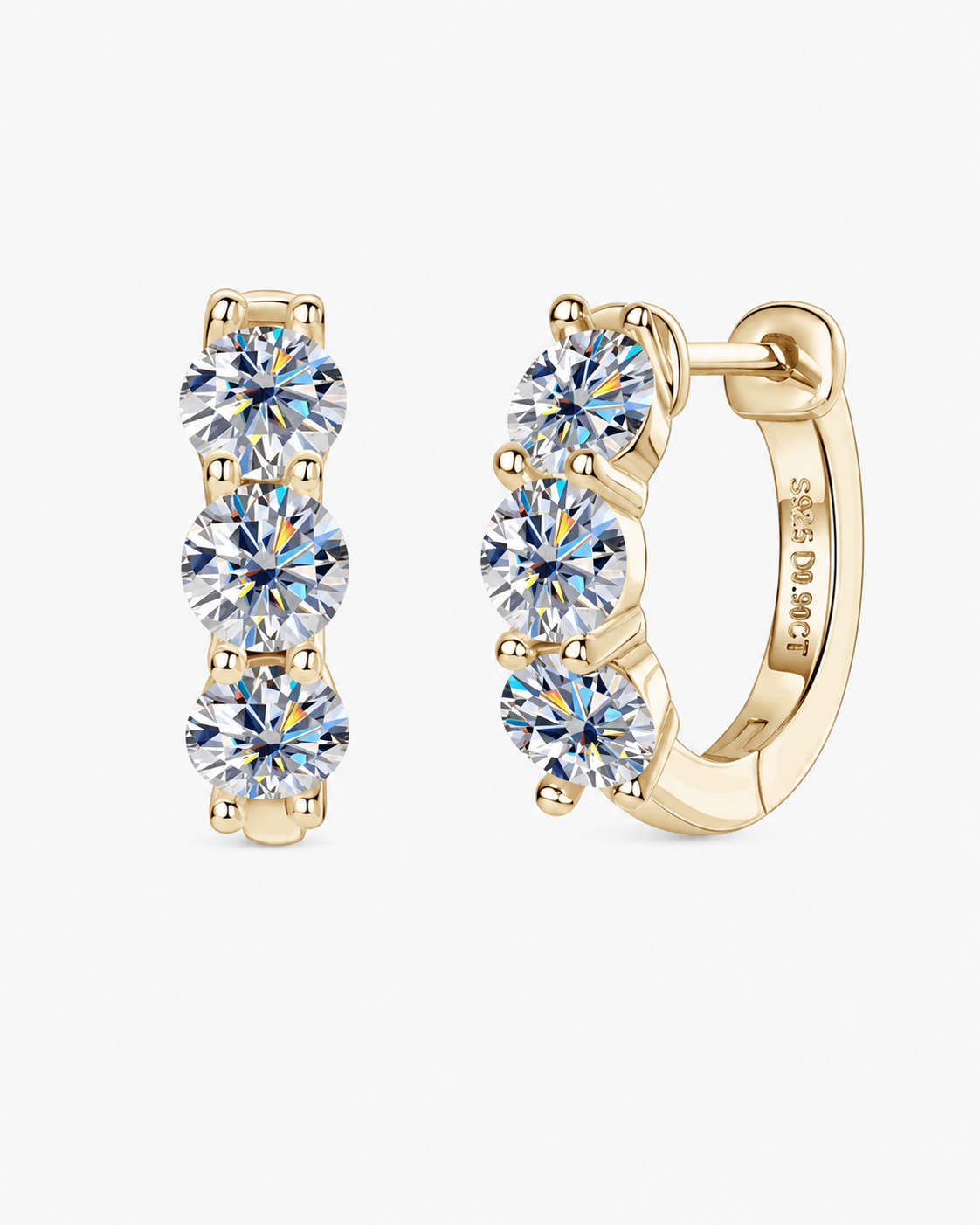 ÖRHÄNGEN LUSSO MOISSANITE S925 - GULD