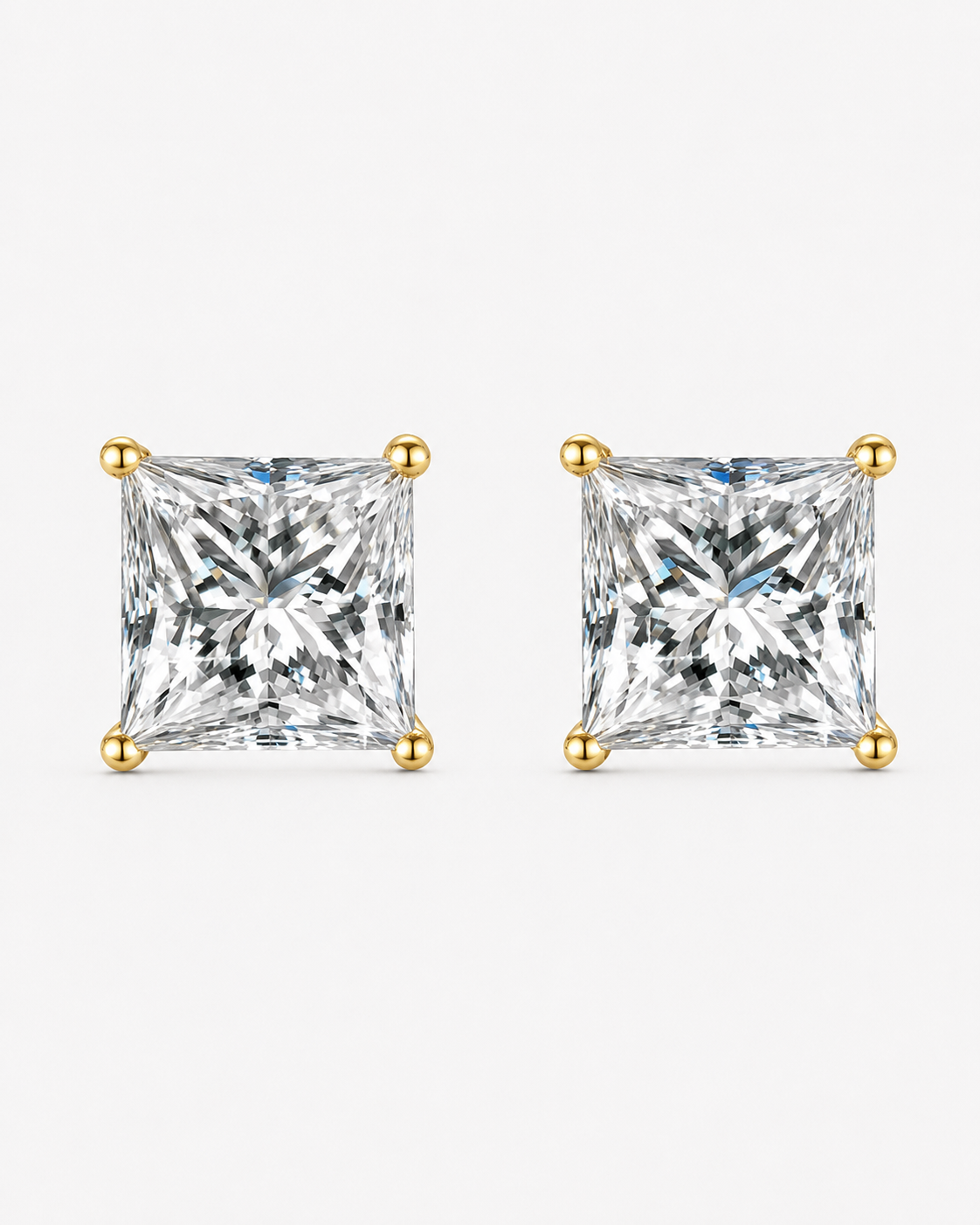 ÖRHÄNGEN DIAMANT SQ MOISSANITE S925 - GULD