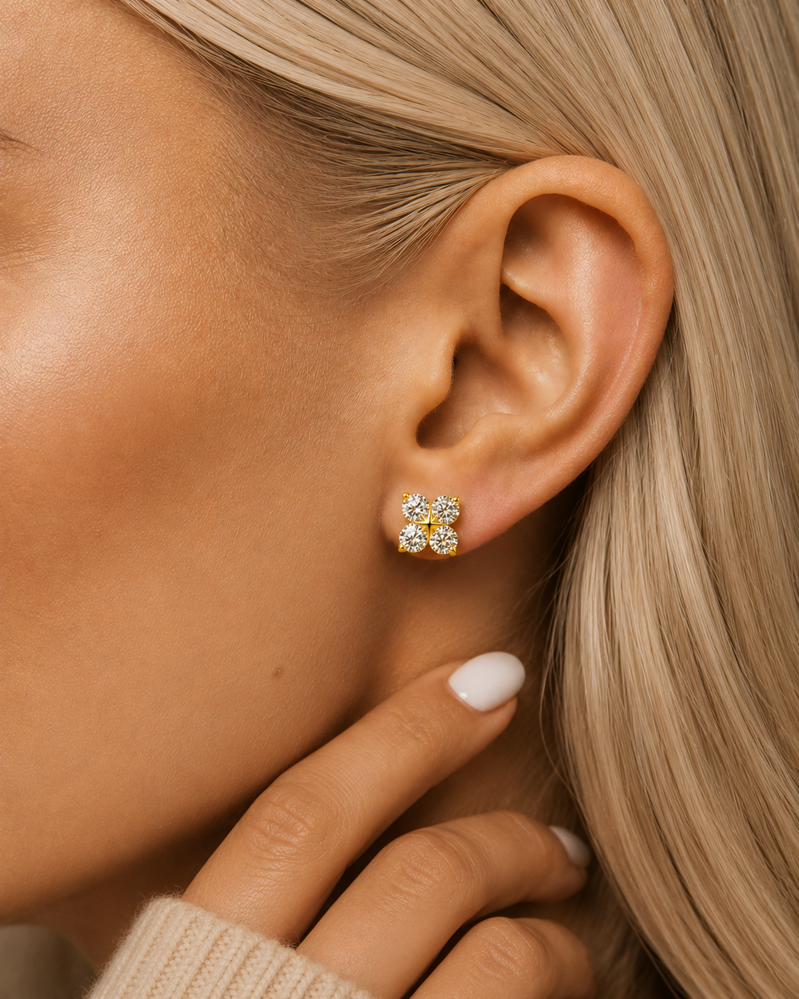 ÖRHÄNGEN PALMARIA MOISSANITE S925 - GULD