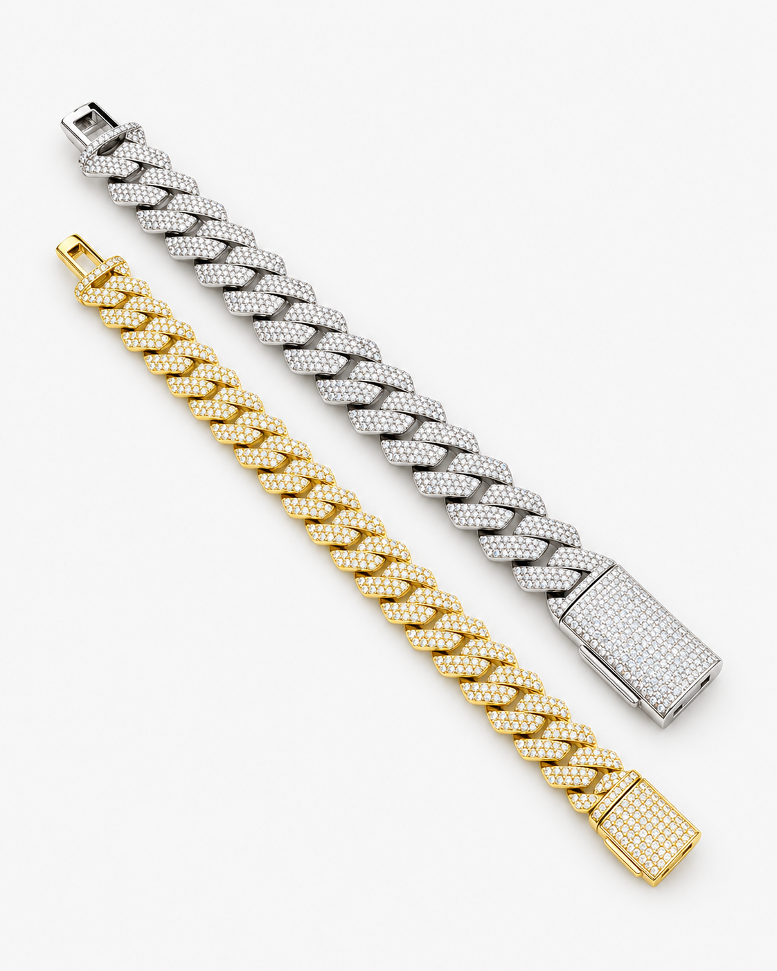 CUBAN ICE ARMBAND MOISSANITE S925 - GULD (Specialbeställning)