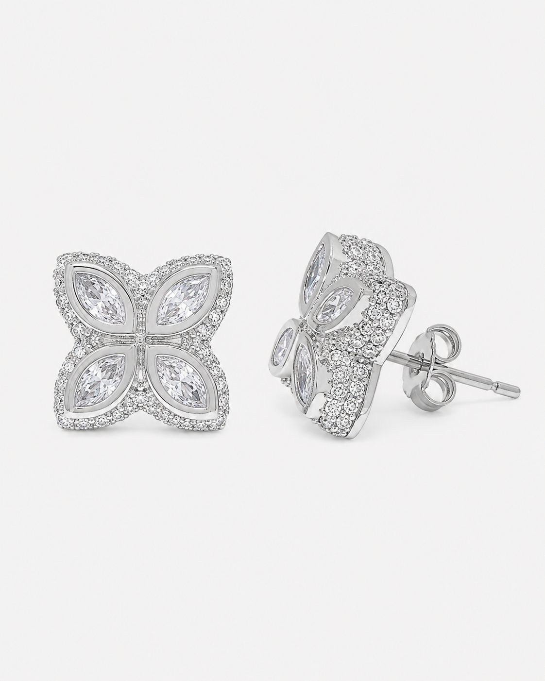 INFINITY FIORI DIAMANT ÖRHÄNGEN - SILVER