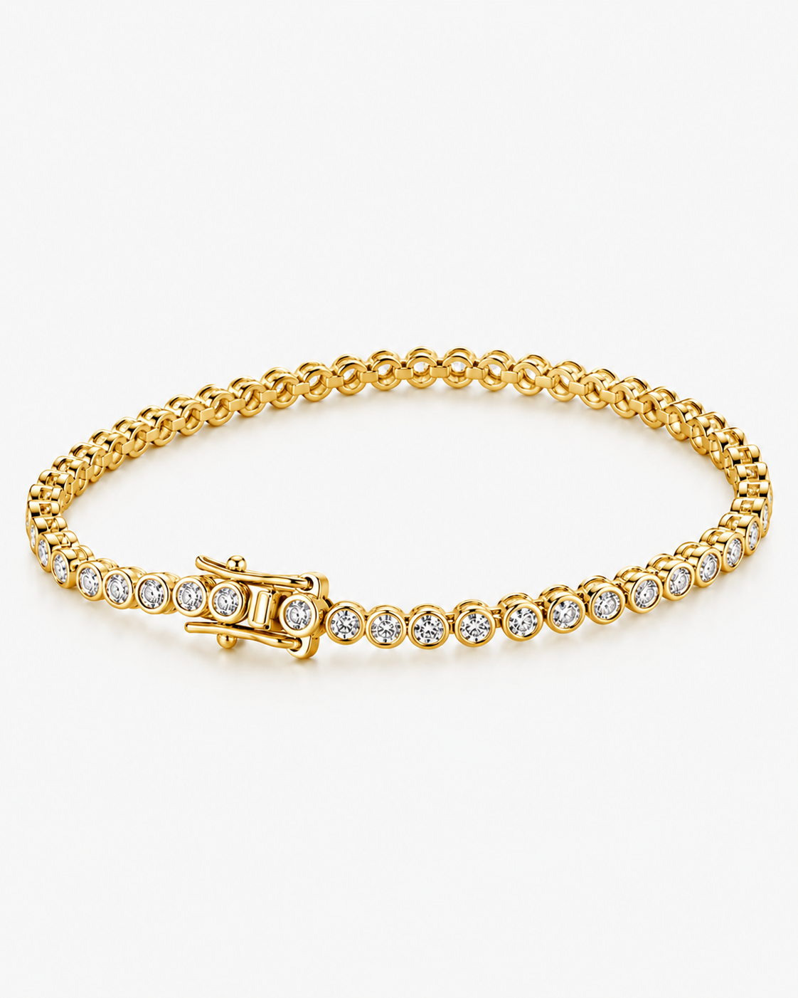 TENNIS PERLA ARMBAND MOISSANITE S925 - GULD (Specialbeställning)
