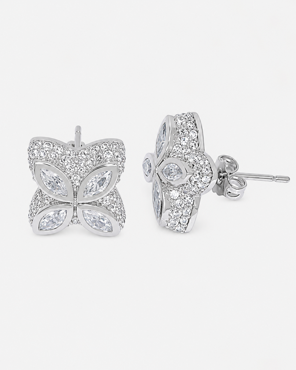 INFINITY FIORI DIAMANT ÖRHÄNGEN - SILVER