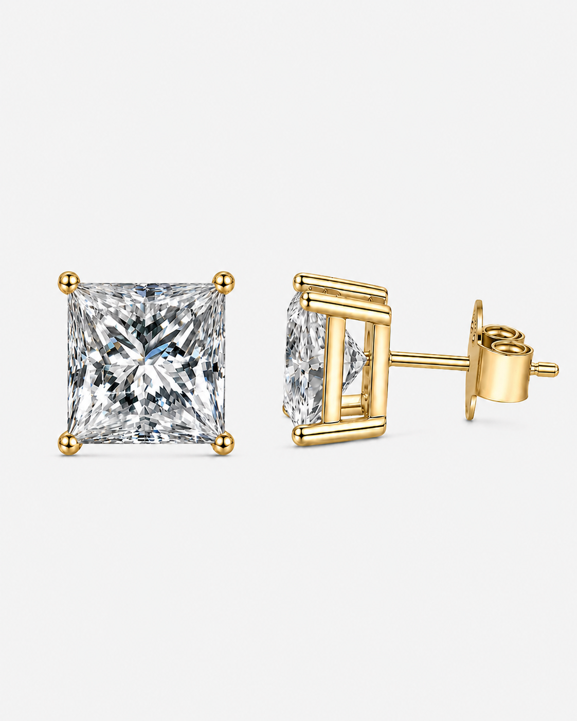 ÖRHÄNGEN DIAMANT SQ MOISSANITE S925 - GULD